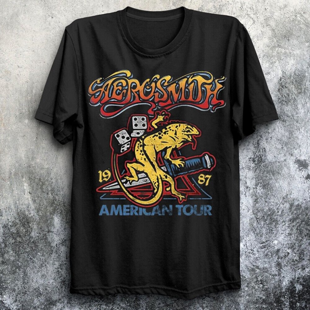 Classic Aerosmith Band Tour T-shirt Hot Unisex S-234xl T-shirt Thaebs228